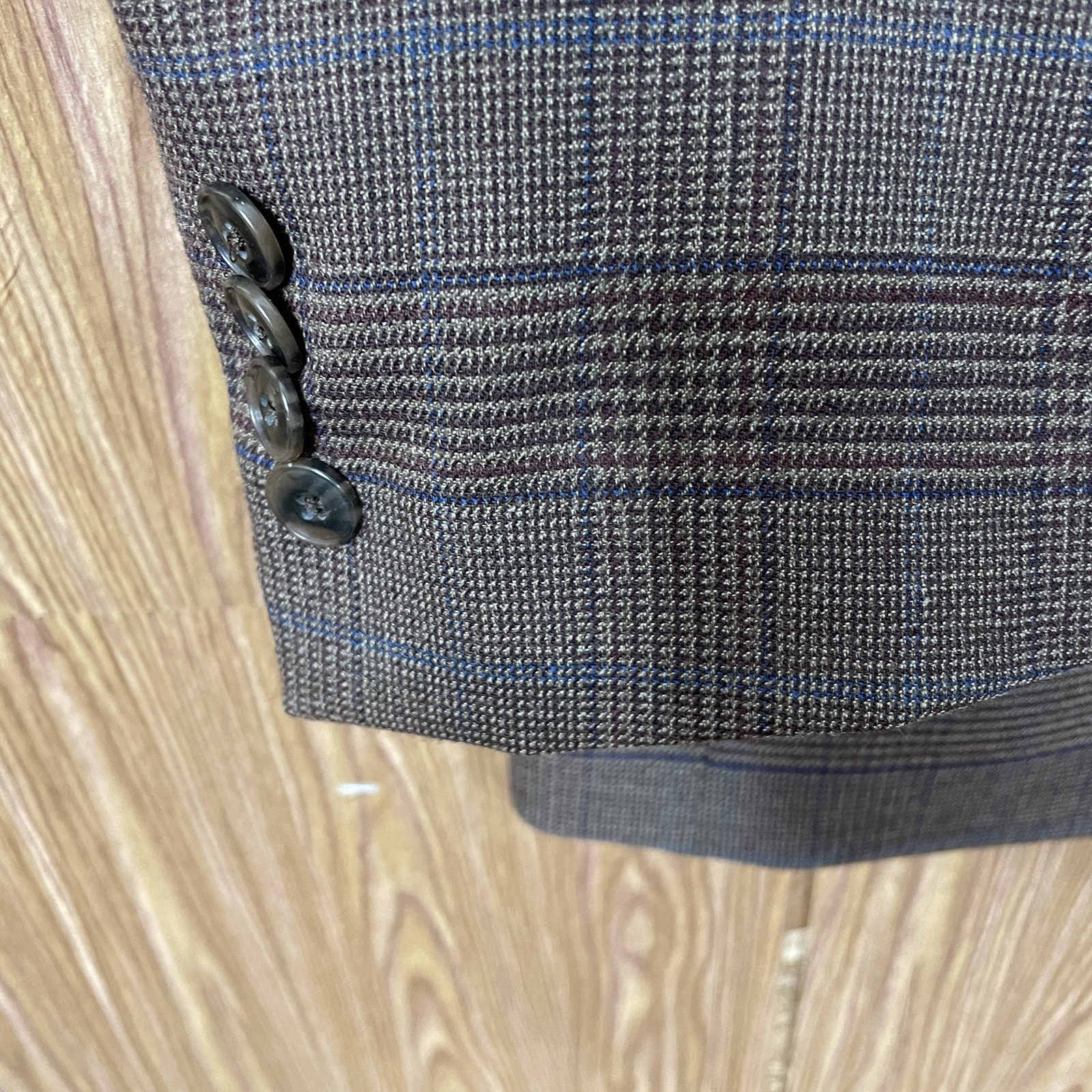 Jos A Bank 1905 Sport Coat Mens 46R Brown Multicolor Plaid Wool Double Vented