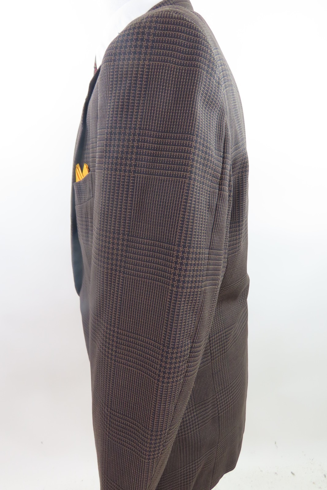 Pal Zileri Italian Sport Coat Mens Pure Wool Brown Glen Plaid Blazer Jacket 42 R