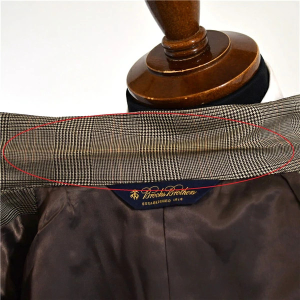 Brooks Brothers 3-button single suit L YA7 beige glen check no tuck
