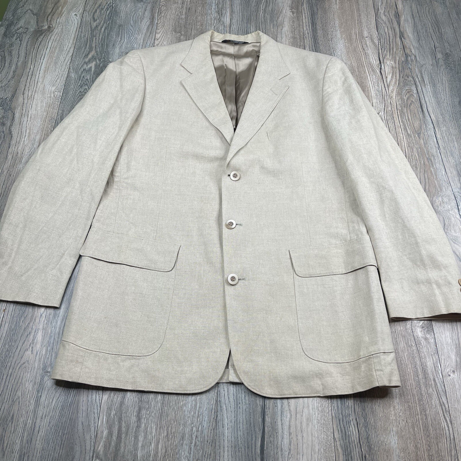 J Peterman Classic Fit Sport Coat Blazer Jacket Men’s Size 43 Linen/Cotton Blend