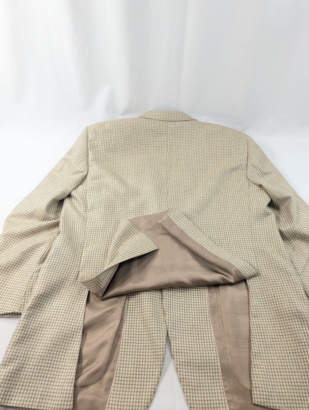 Samuelsohn Steven Giles Blazer Mens 42R Silk Ivory Green Suit Jacket Sport Coat