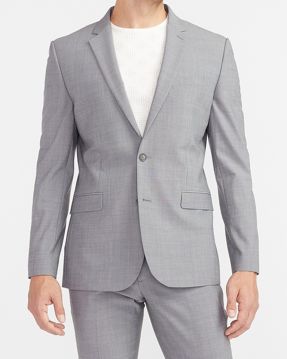 NEW EXPRESS $278 GRAY EXTRA SLIM MODERN TECH SUIT JACKET SZ 42R
