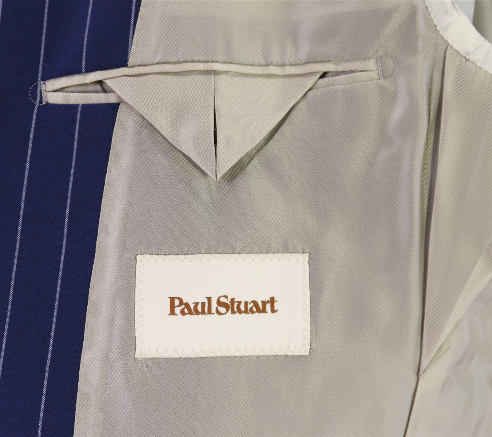 Paul Stuart Current Royal Blue Chalkstripe 3-Piece Wool Suit 38S