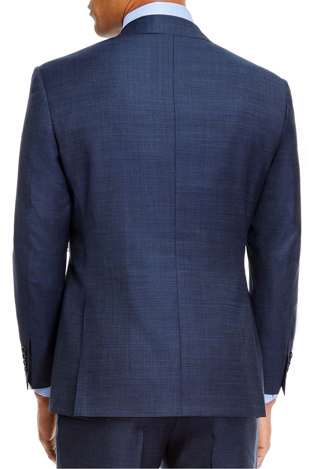 Corneliani Mens Classic Fit Micro Pattern Wool Suit Jacket 46 Regular Navy IT 56