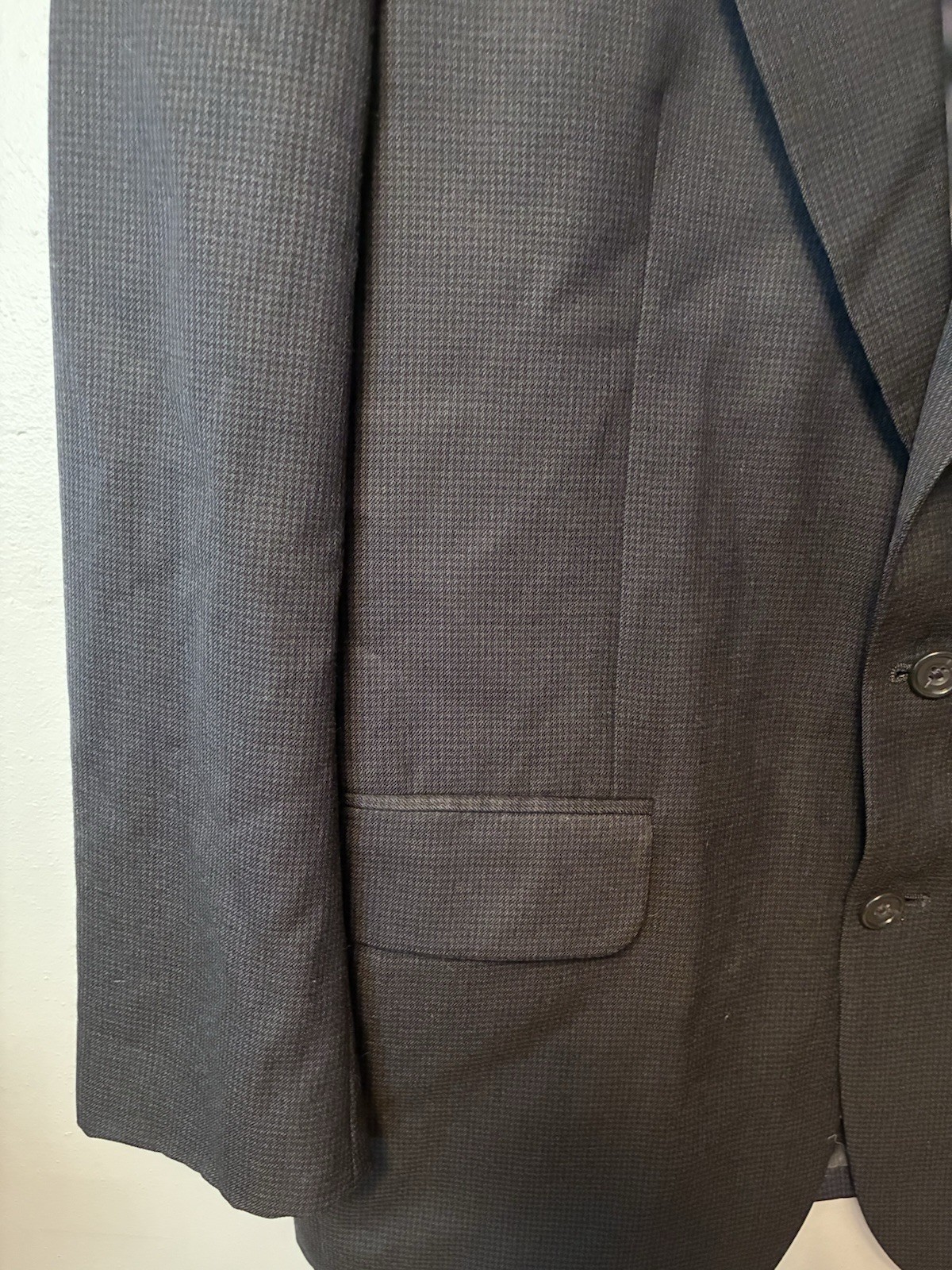 Oscar De La Renta Navy Blue Two-Button Wool Blazer Sport Coat | Made in Colombia