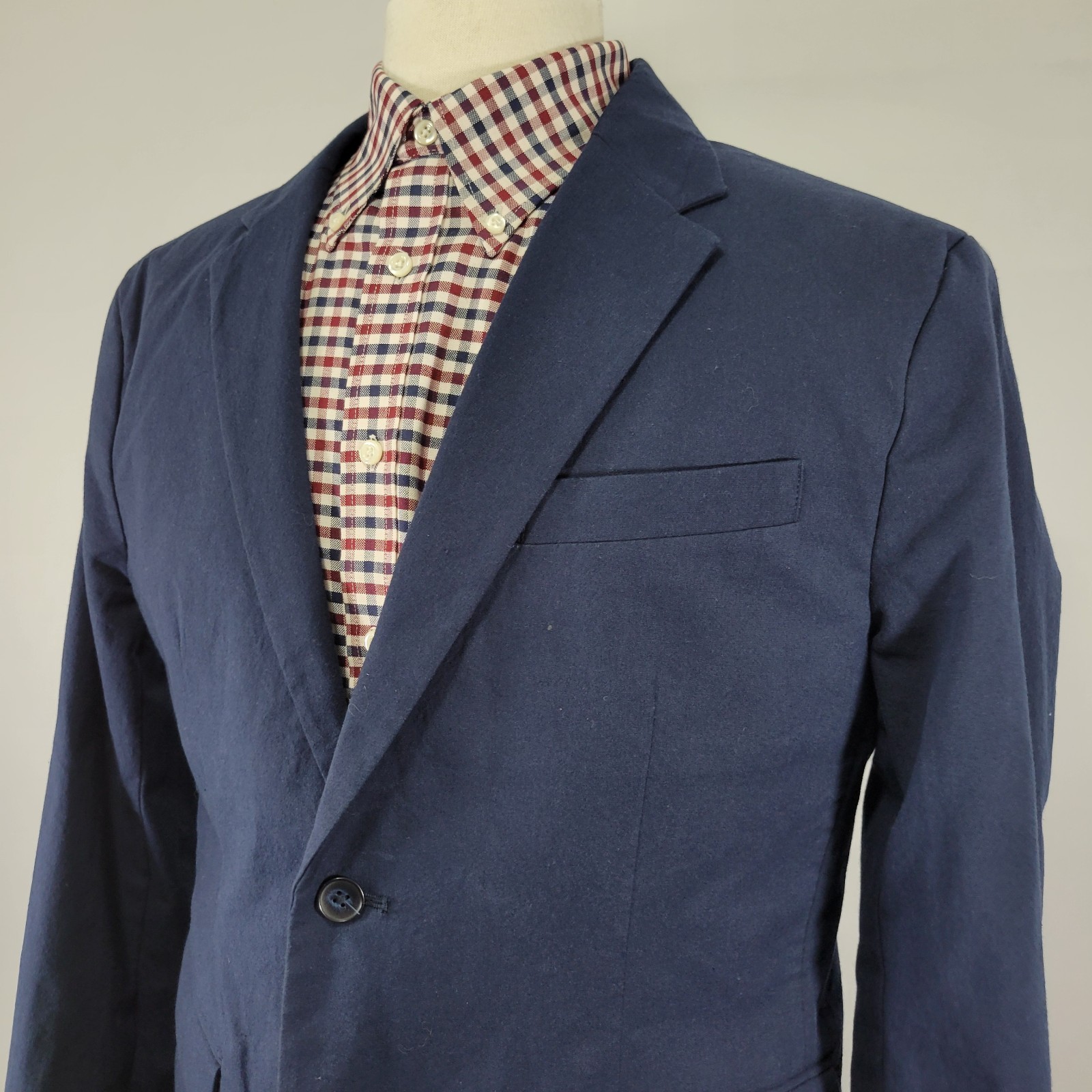 Old Navy Men’s Sport Coat Blazer Two Button Navy Blue Cotton Spandex Size LARGE