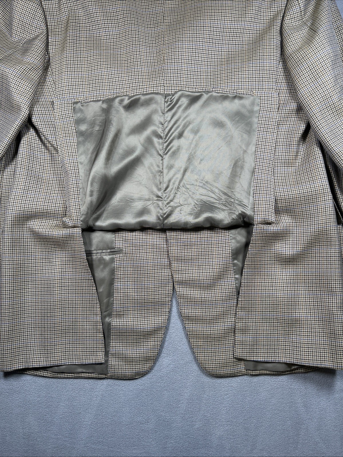 Canali Proposta Blazer Mens 58L Houndstooth Tweed Blazer Silk Wool Made In Italy