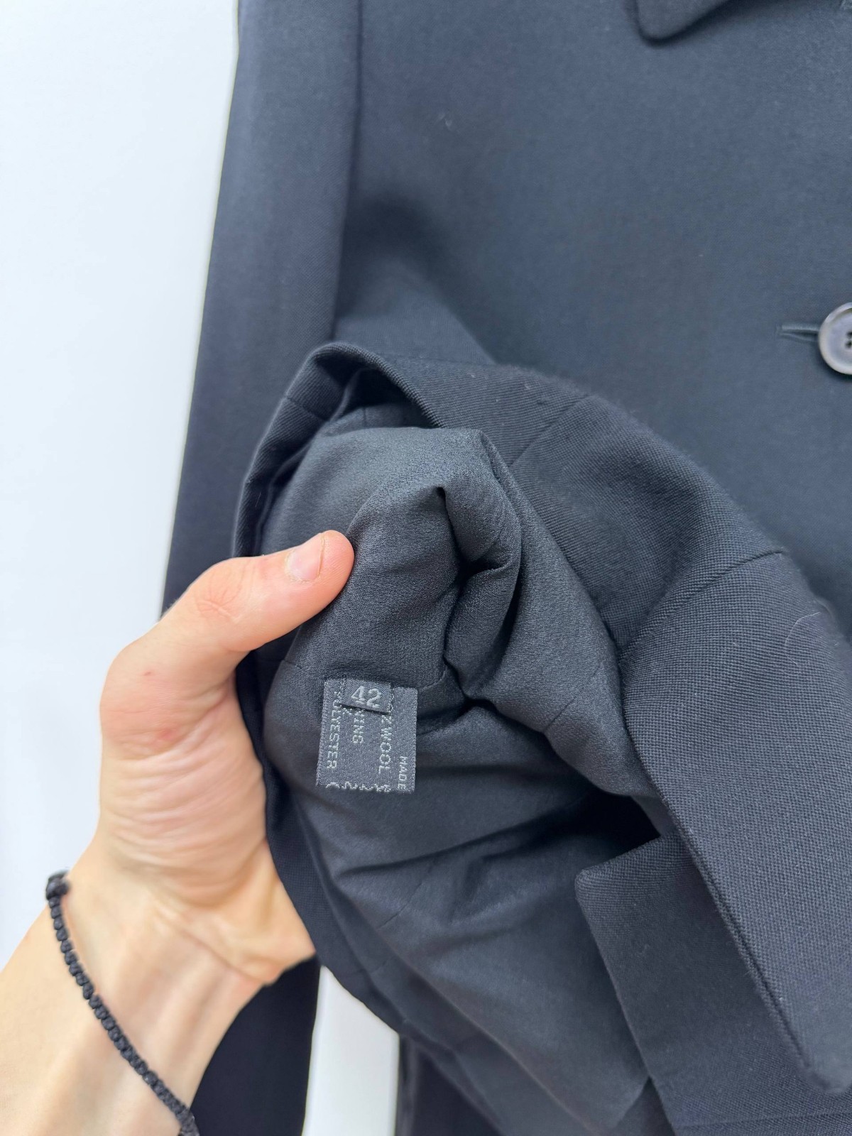 Vintage Prada Milano Black Virgin Wool Tailored Suit Made in Italy IT42