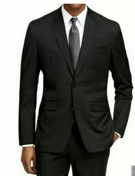 Quality MEN’S WOOL FEEL Suit Two Button Side Vents Modern Fit by Fortino Landi