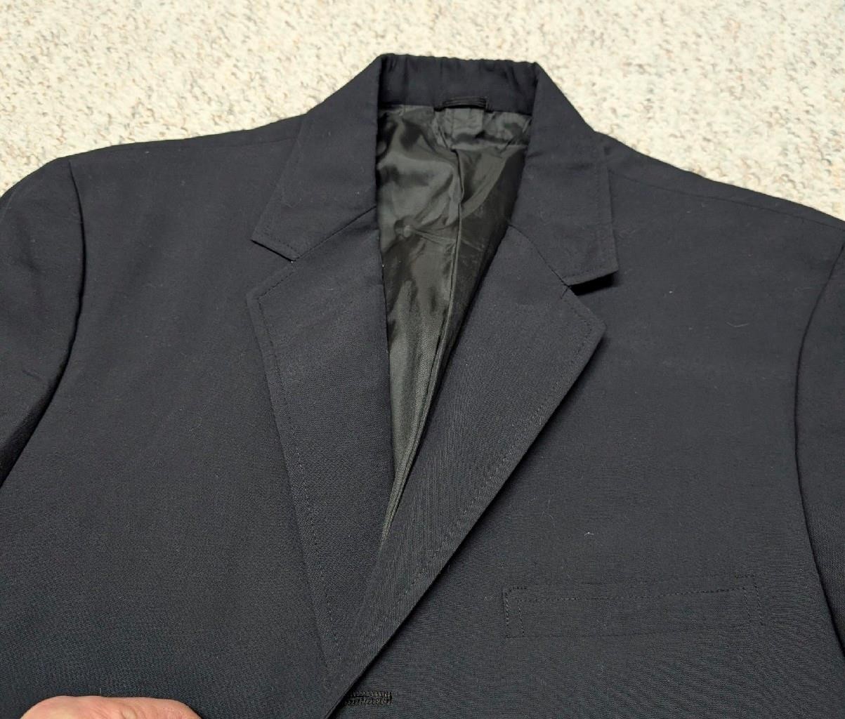 vintage 1950s-60s blazer USA made POPLIN cotton 40R navy blue 2/3 ROLL preppy