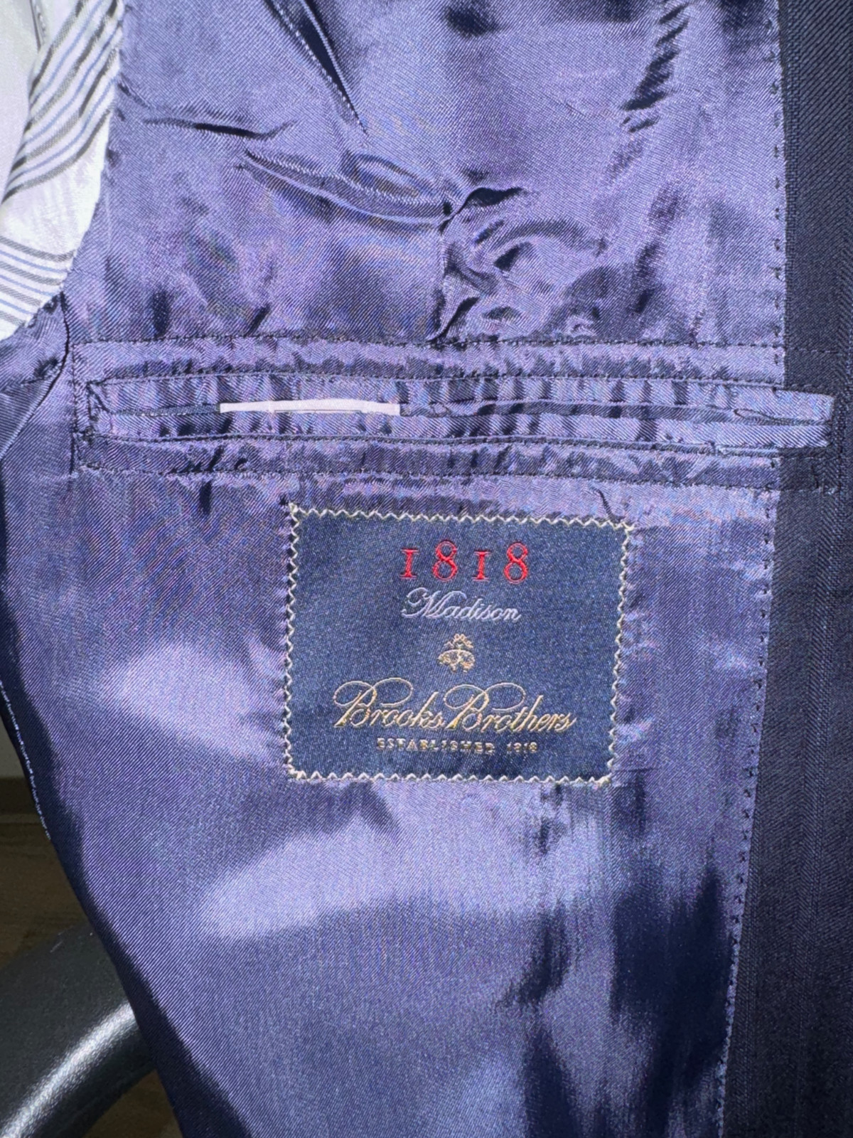 Brooks Brothers 1818 Madison Navy Suit 40S W34 Italy Vitale Barbaris Canonico