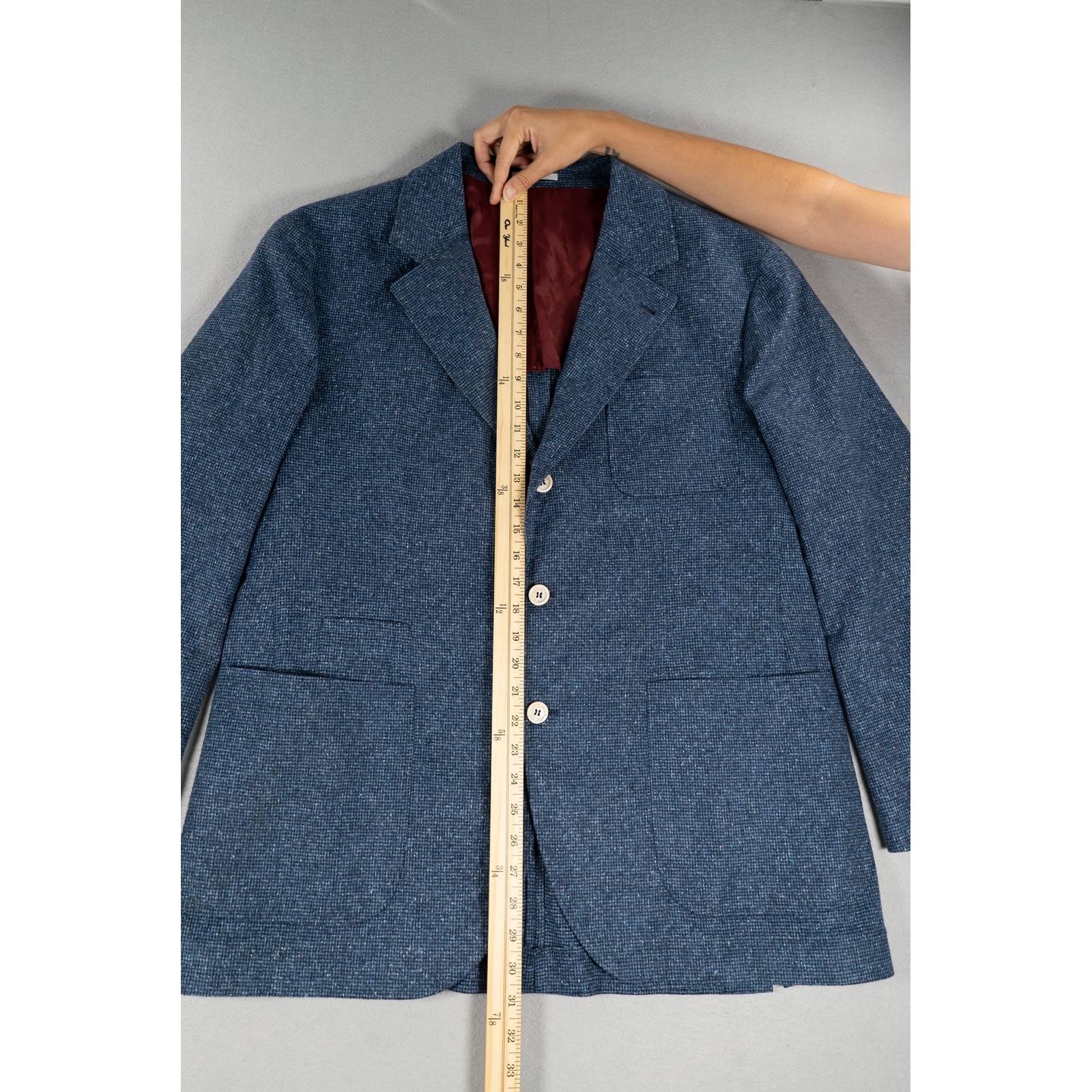 Brunello Cucinelli Mens Blue Silk Wool Cashmere 3 Button Blazer Sport Coat IT 56