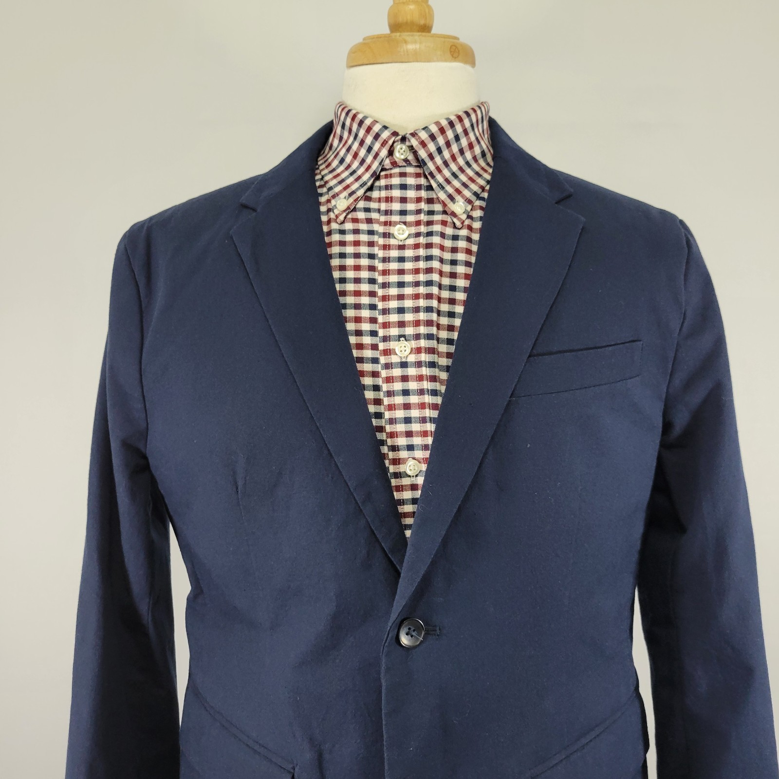 Old Navy Men’s Sport Coat Blazer Two Button Navy Blue Cotton Spandex Size LARGE