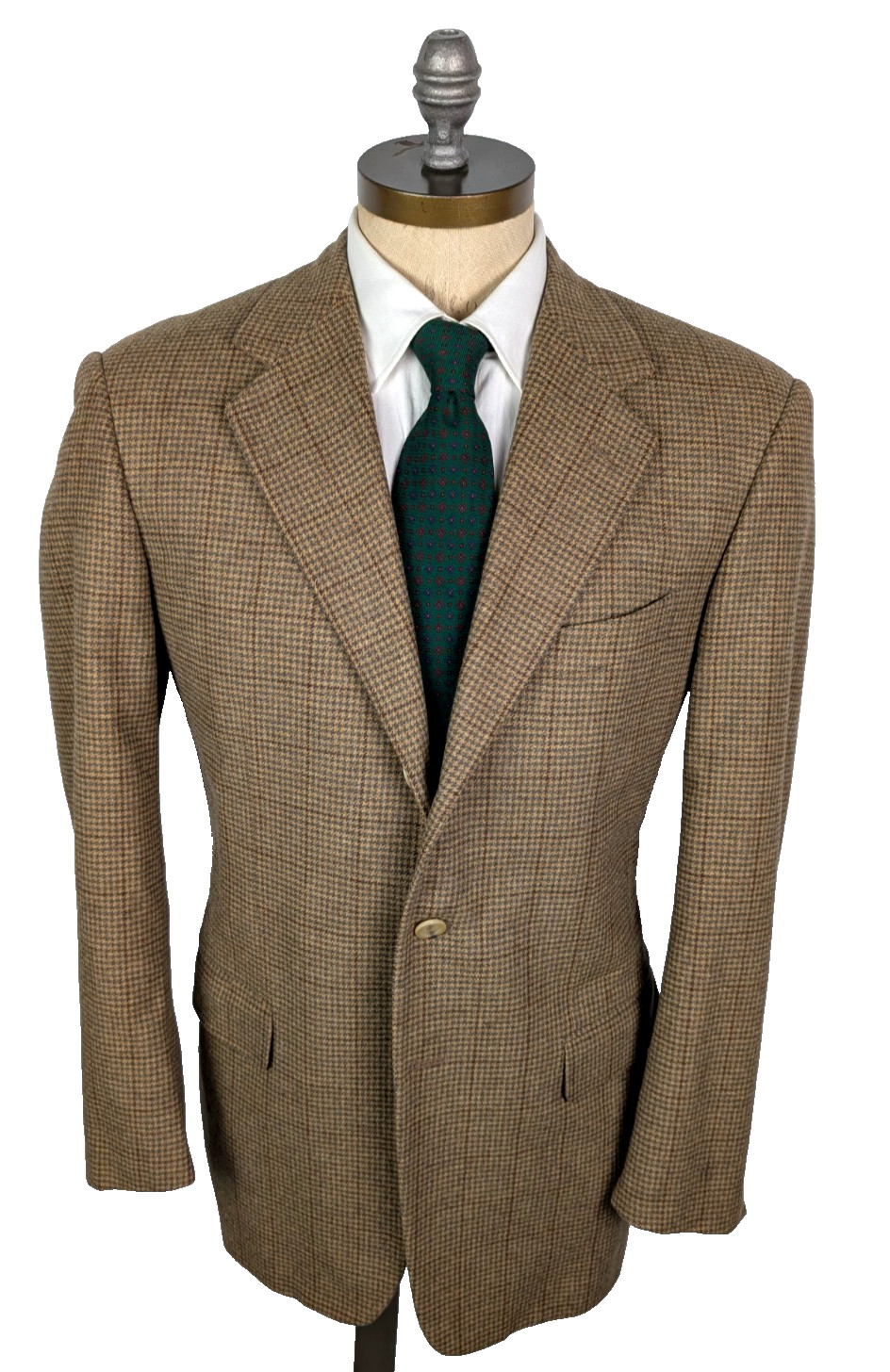 PAL ZILERI Sport Coat Dual Vent 100% Wool Houndstooth Check Sz 52R IT 42R US
