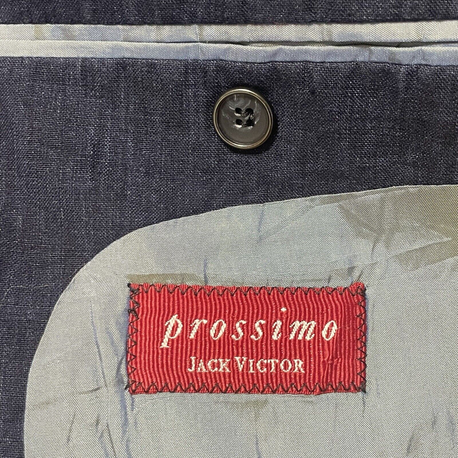 Jack Victor Ivanwood Sport Coat Mens 42 R Navy Prossimo Pure Linen Woven Jacket