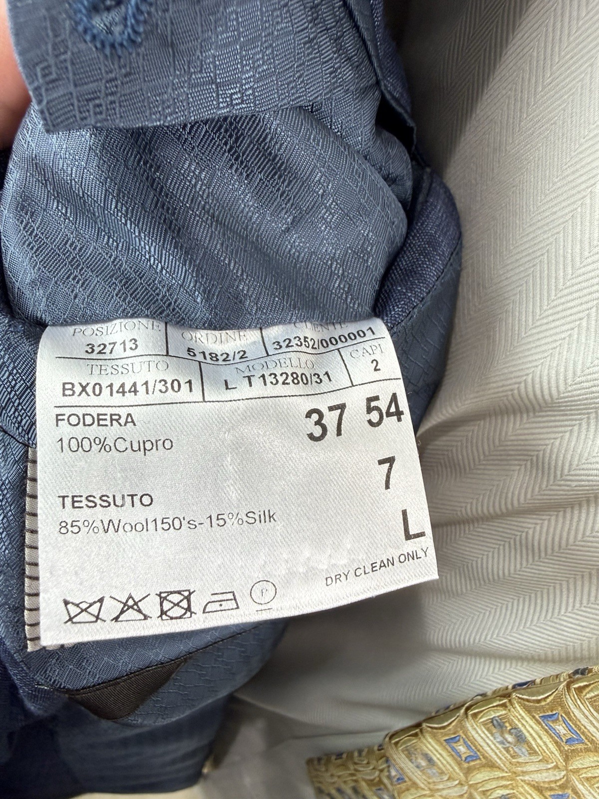 Canali Exclusive Men’s Blue Check Super 150 Wool Silk Suit Sz 44 L Pants 38 X 34