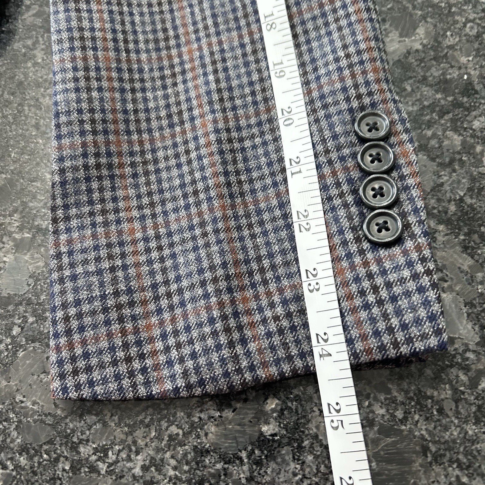 Brooks Brothers Madison Blazer 42R Blue/Gray Houndstooth Plaid Lanificio di Pray