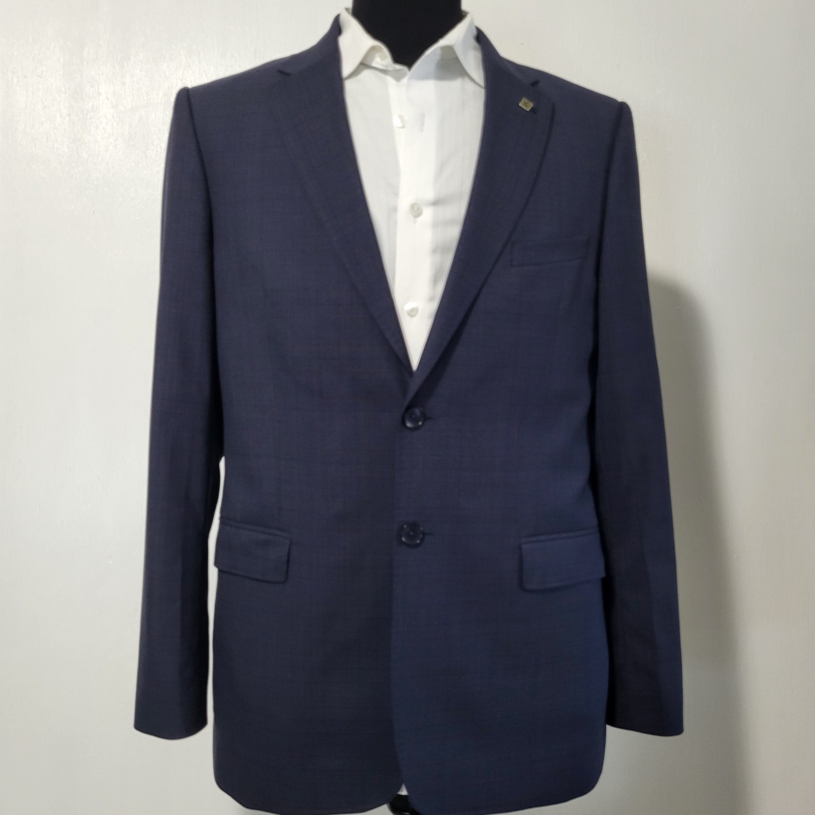 Ted Baker London 100% Wool Mens Dress Blazer Sports Coat Sz 42R Blue