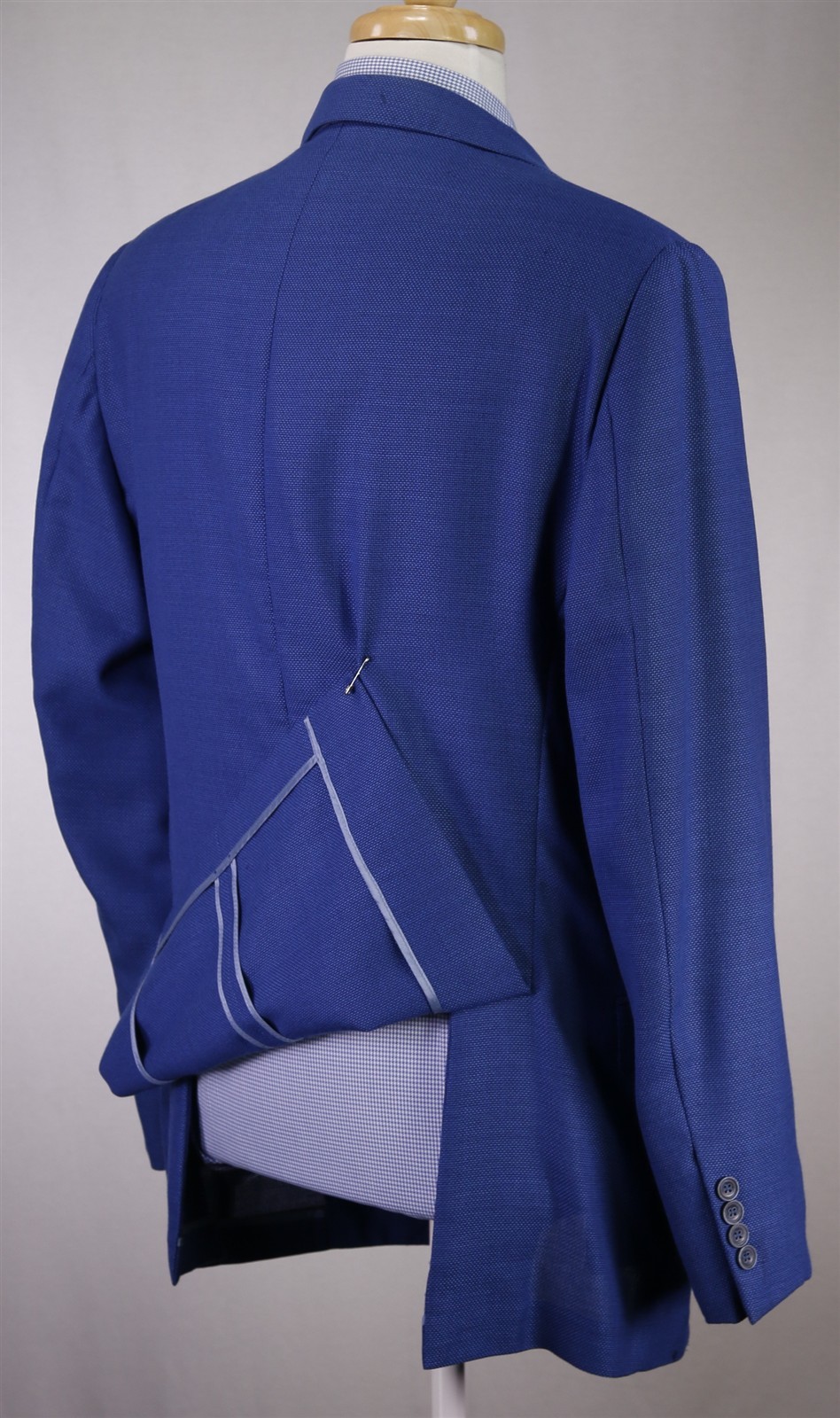 J. Hilburn Royal Blue Knit Woven Vitale Barberis Wool 2-Btn Blazer Jacket 44R