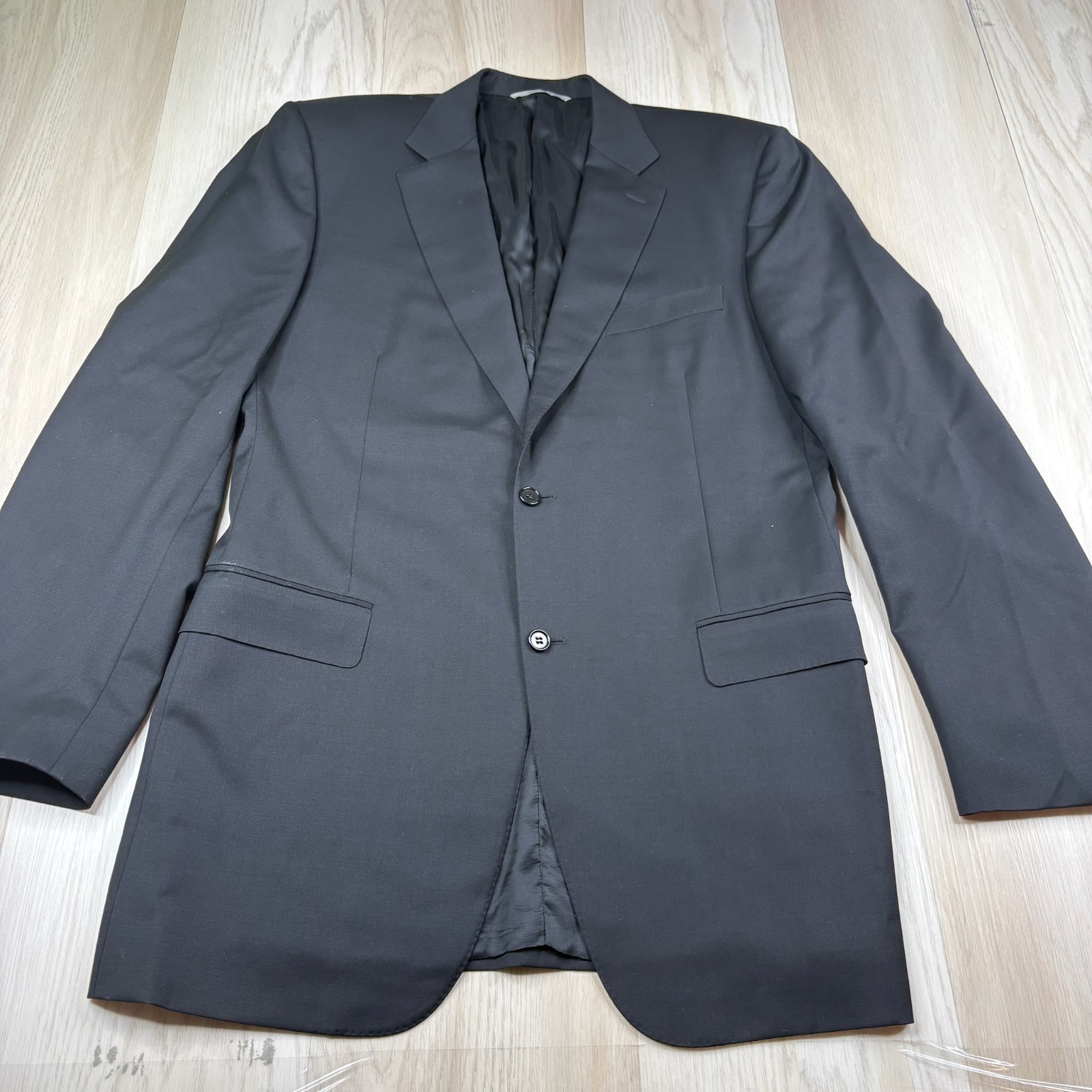 Canali Men’s Black Wool Classic Fit Notch Lapel Two Button Blazer Jacket Size XL