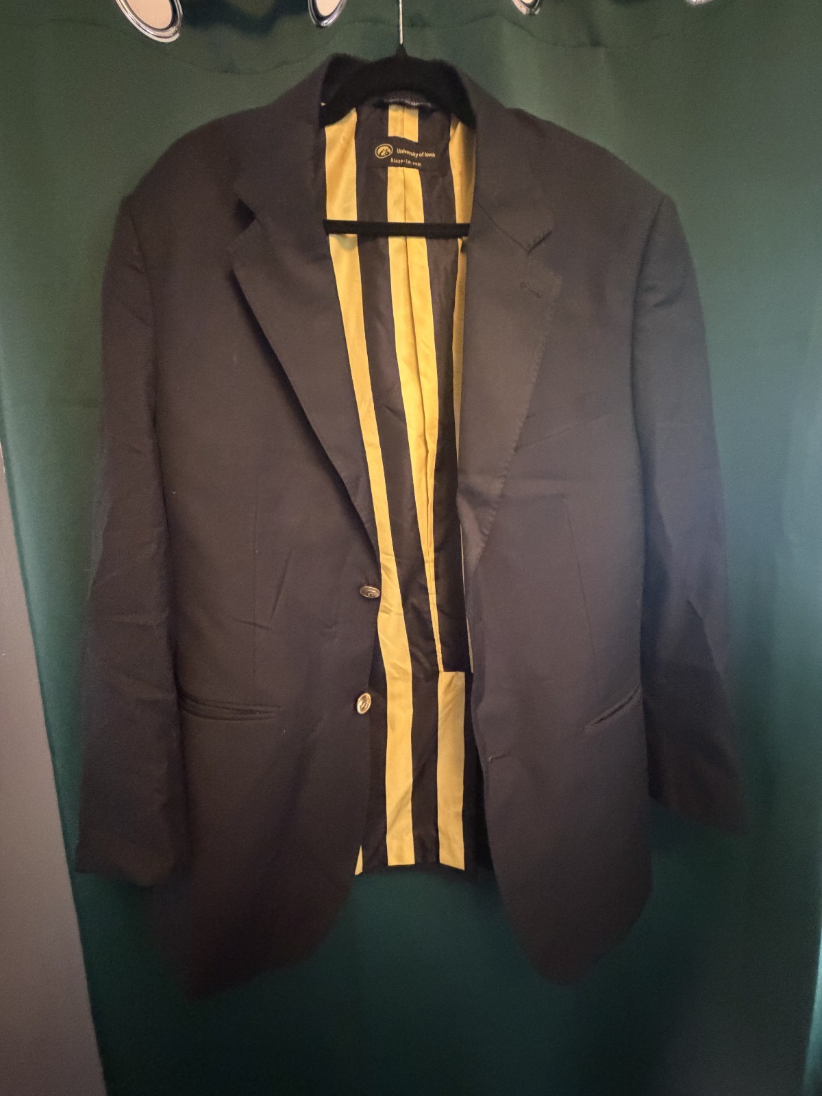 University of Iowa Hawkeyes Blazer Sport Coat Jacket Casual 2 Button Black 44L