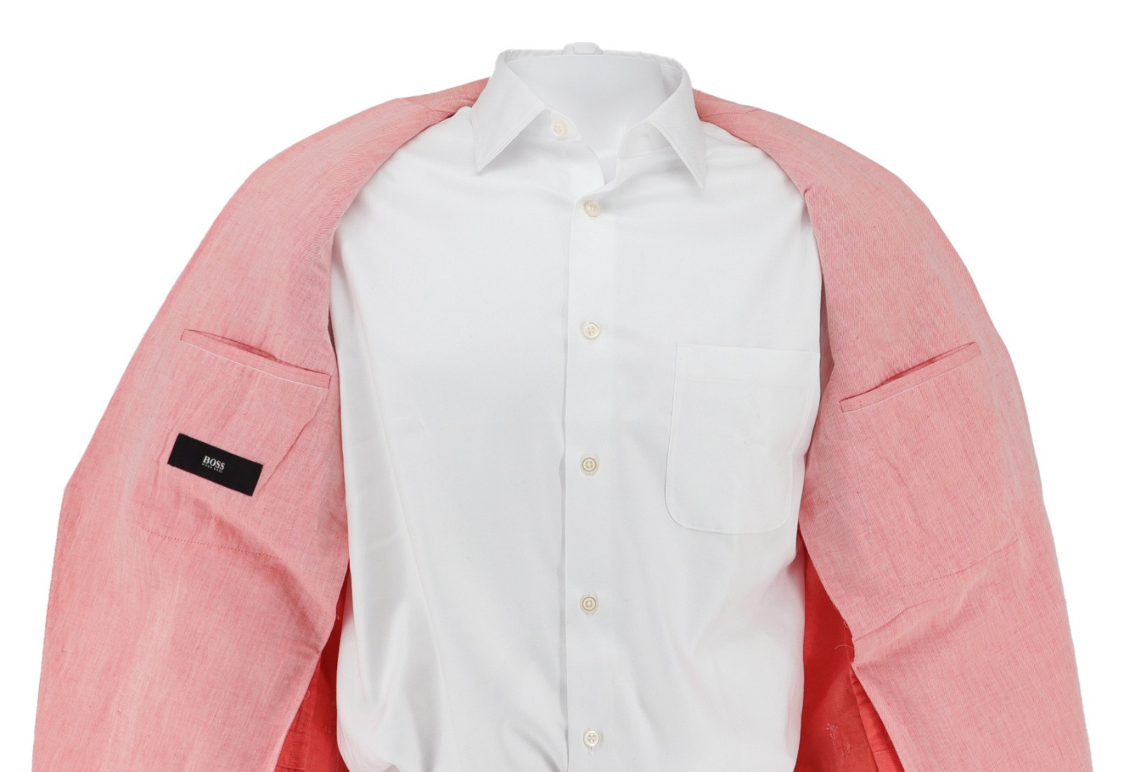 Hugo Boss Men’s Peach Blazer 42R Summer Sport Jacket Linen Cotton Blend