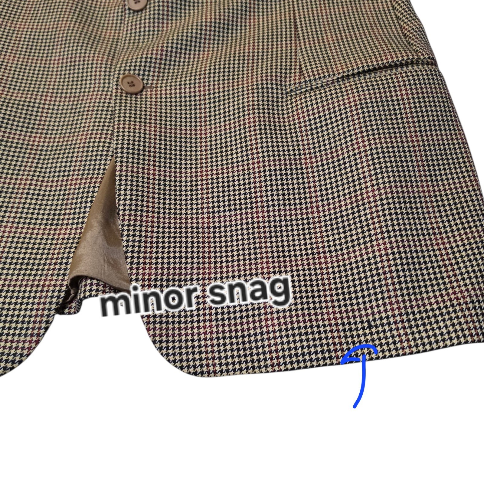 Emporio Armani Houndstooth Blazer 46r 56It Vintage 1990s Made In Italy Plaid
