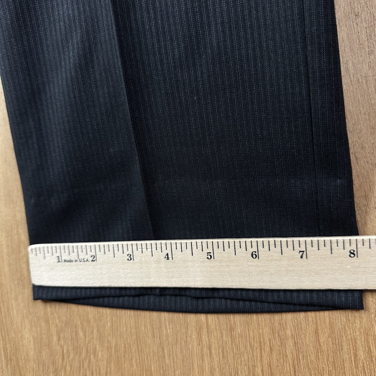 Tommy Hilfiger Suit Mens 38R Black Pinstripe 2 Button 100% Wool Pants 32×30 Flat