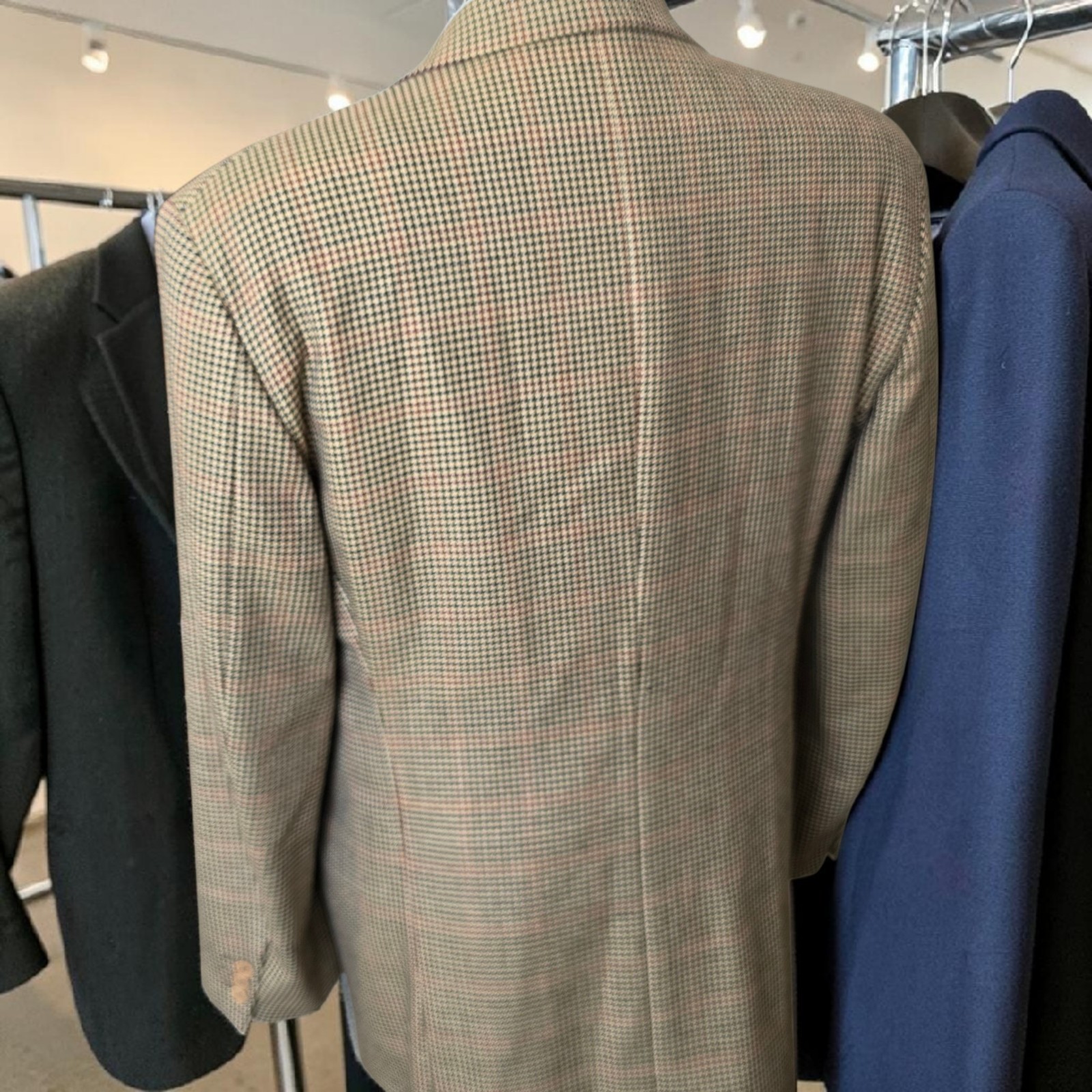 Emporio Armani Houndstooth Blazer 46r 56It Vintage 1990s Made In Italy Plaid