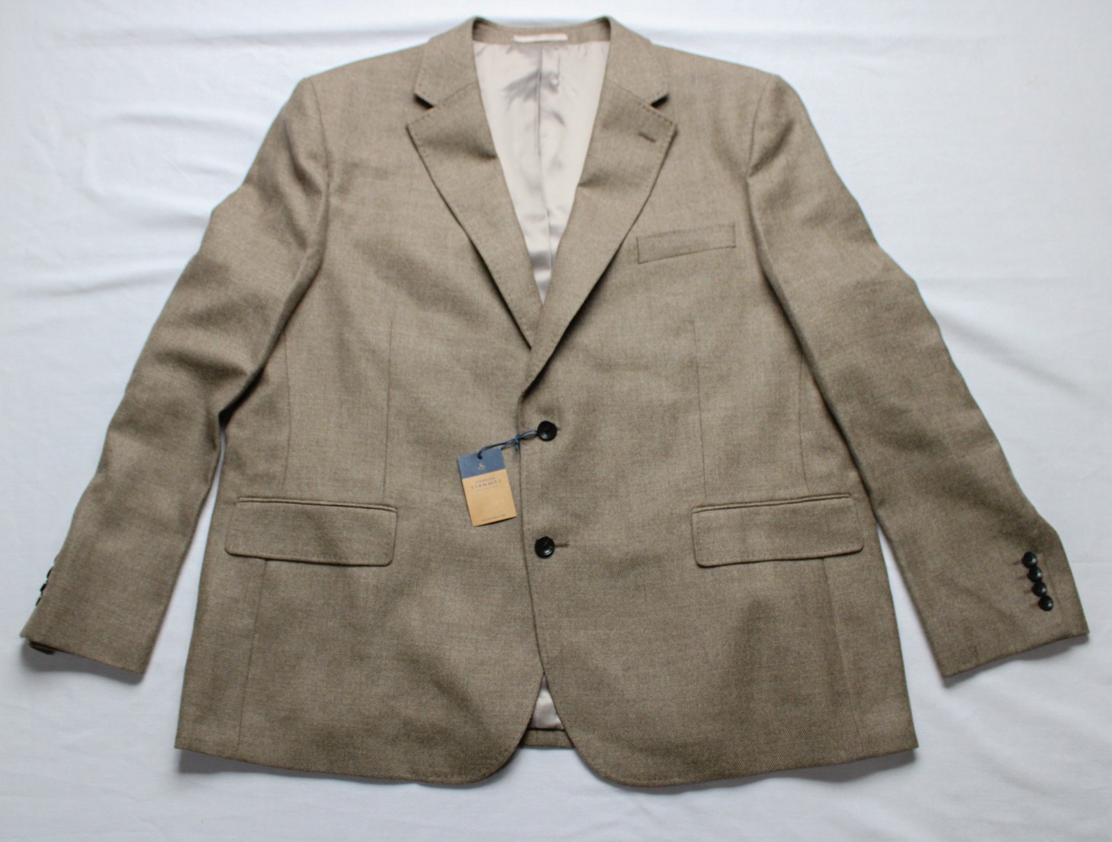 Charles Tyrwhitt Men’s Wool Texture Back Vents Jacket NN7 Taupe 50R NWT