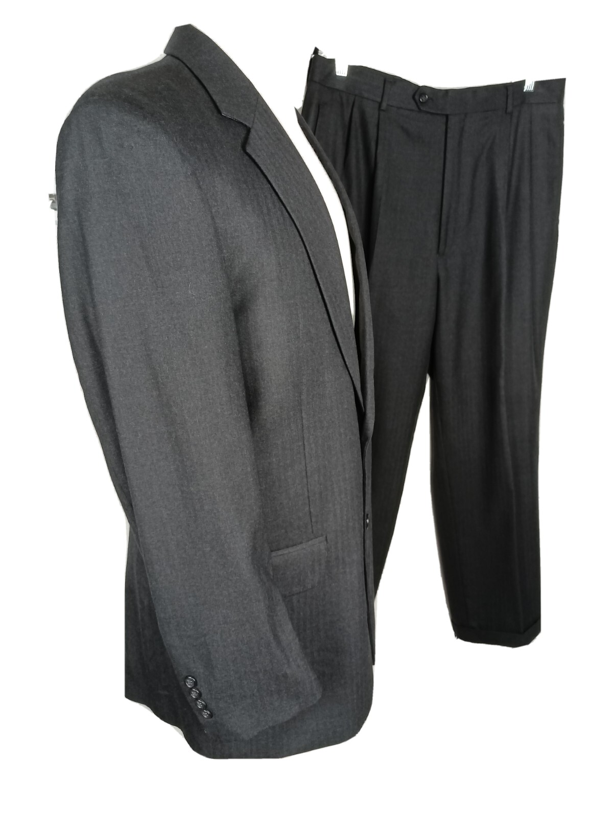 jos a bank Men’s Sz 41L Black Wool Cashmere Blend Suit R15