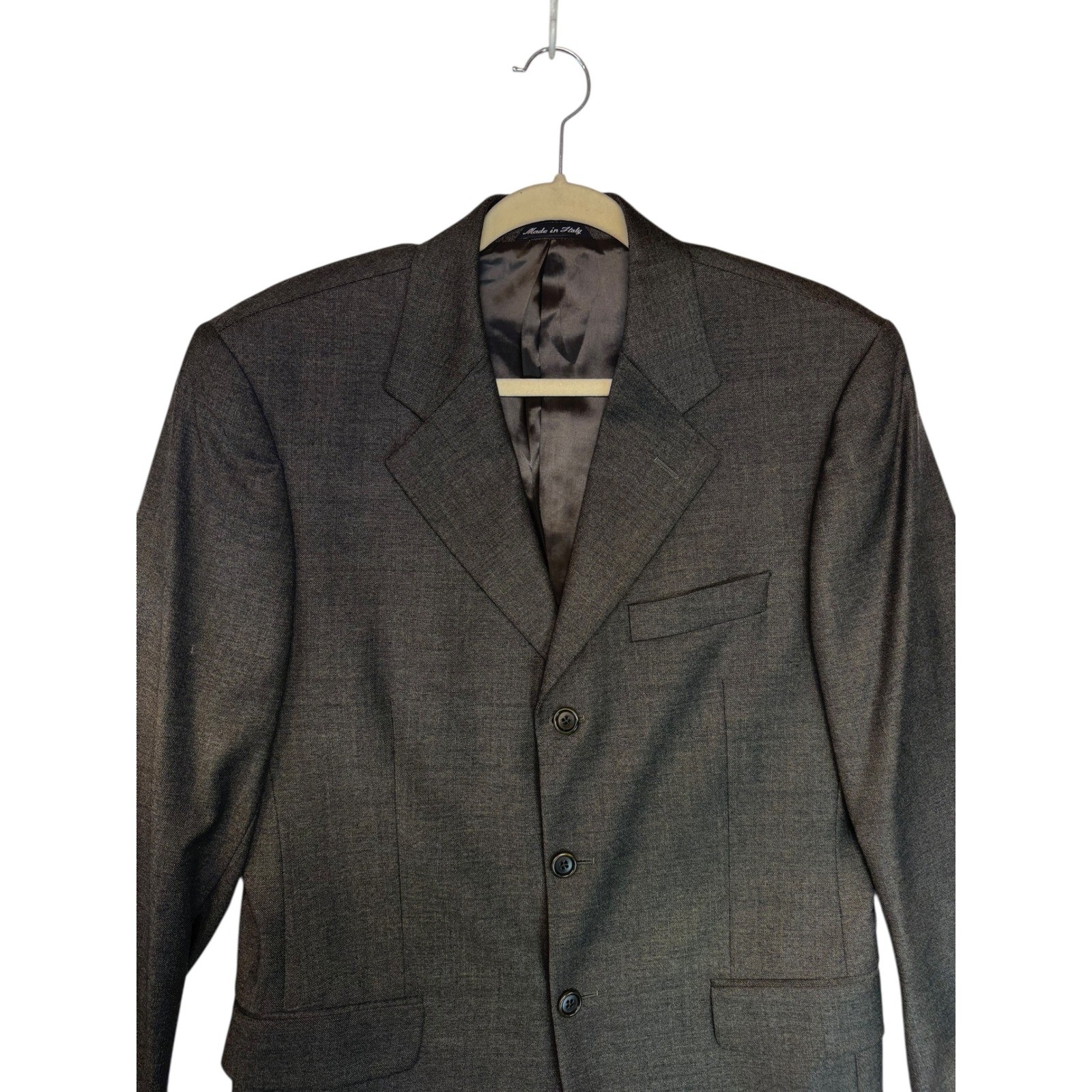 CHIAVARI Mens Dark Gray Wool Suit Jacket Classic Smart Italian Tailored Sz R38