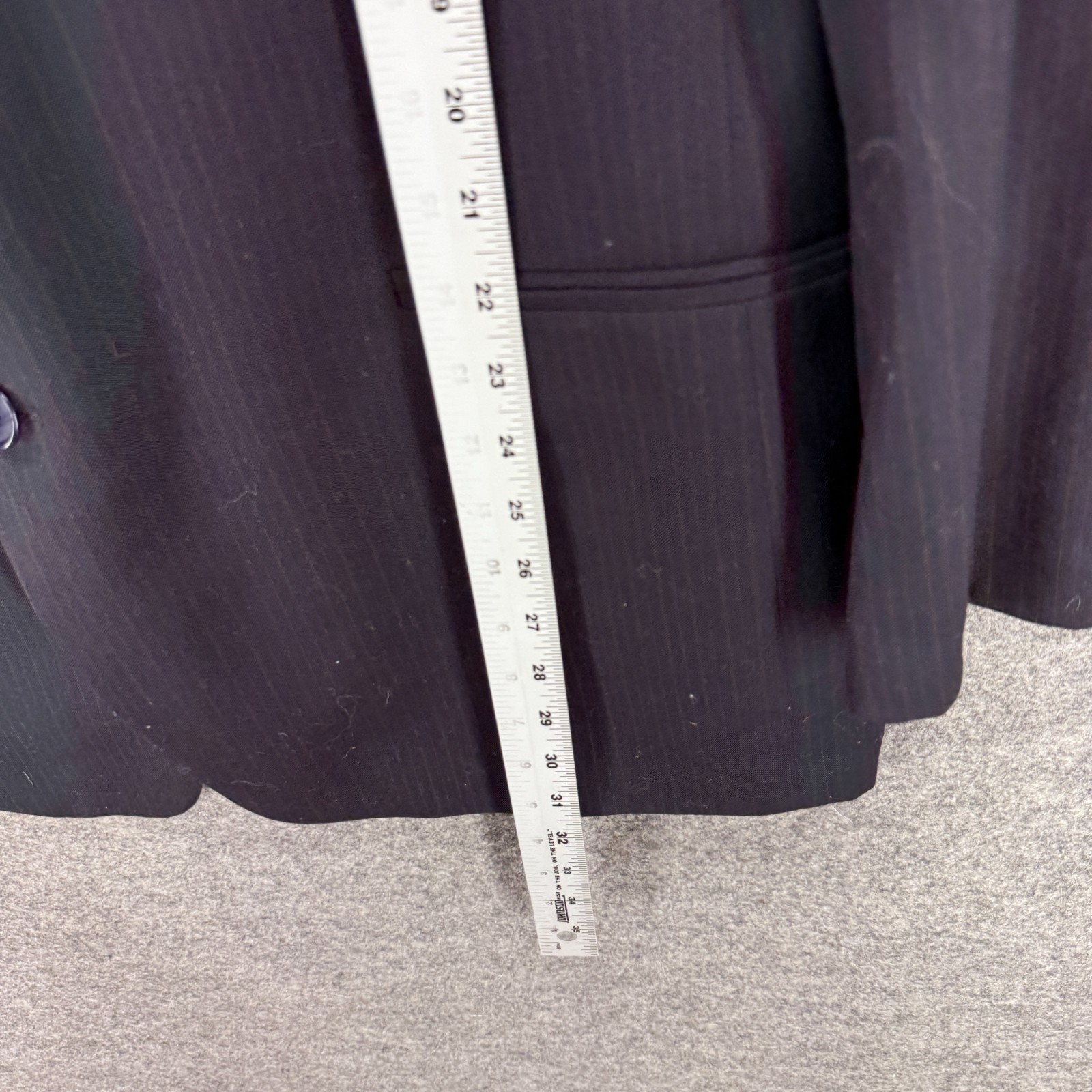 Riserva Blazer Men 44 Black Striped Button Up Collared Long Sleeve Pockets