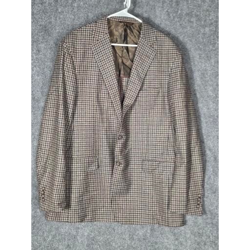 Robert Talbott Mens 46T Blazer Sport Coat Plaid Wool Blend Business Casual Work