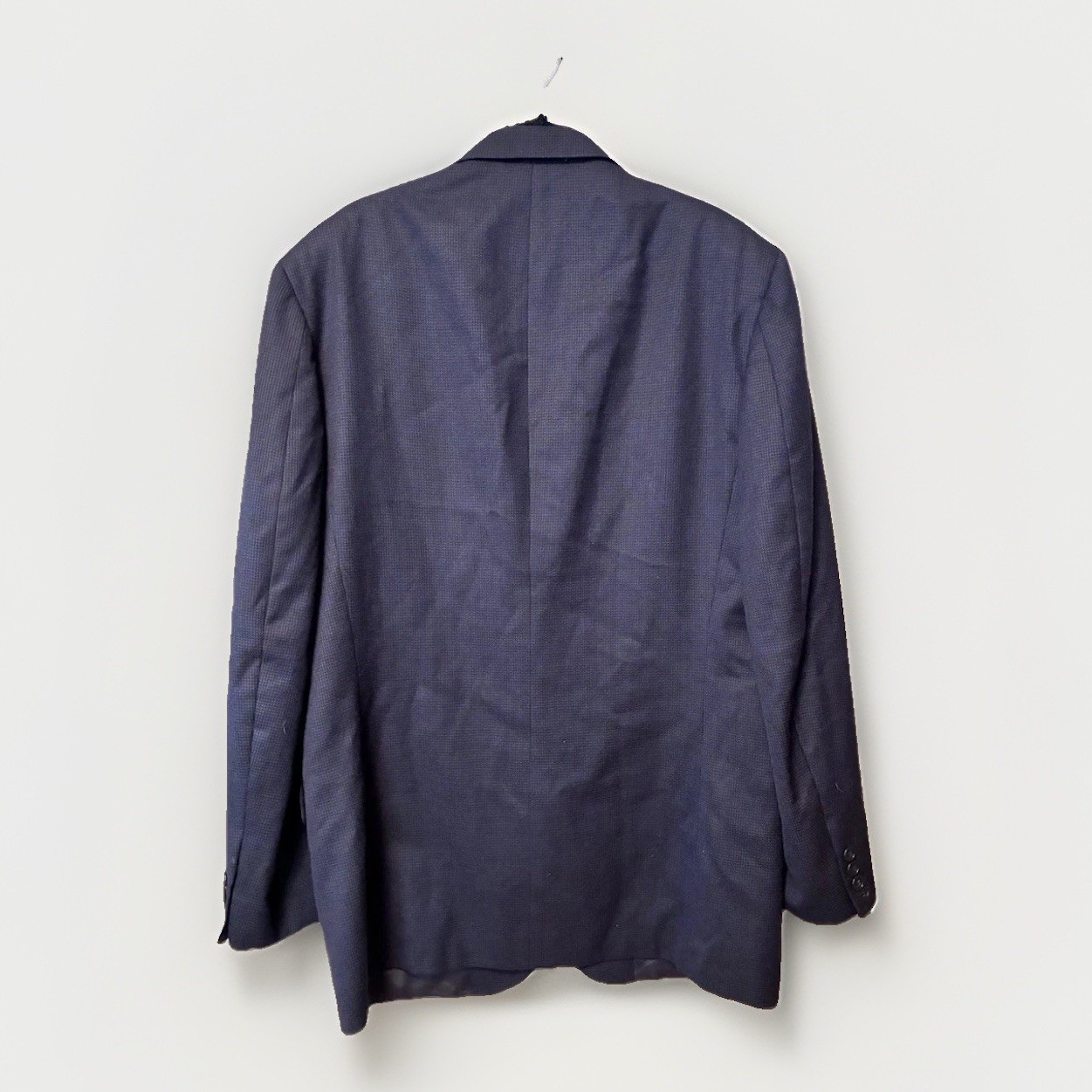 Oscar De La Renta Navy Blue Two-Button Wool Blazer Sport Coat | Made in Colombia